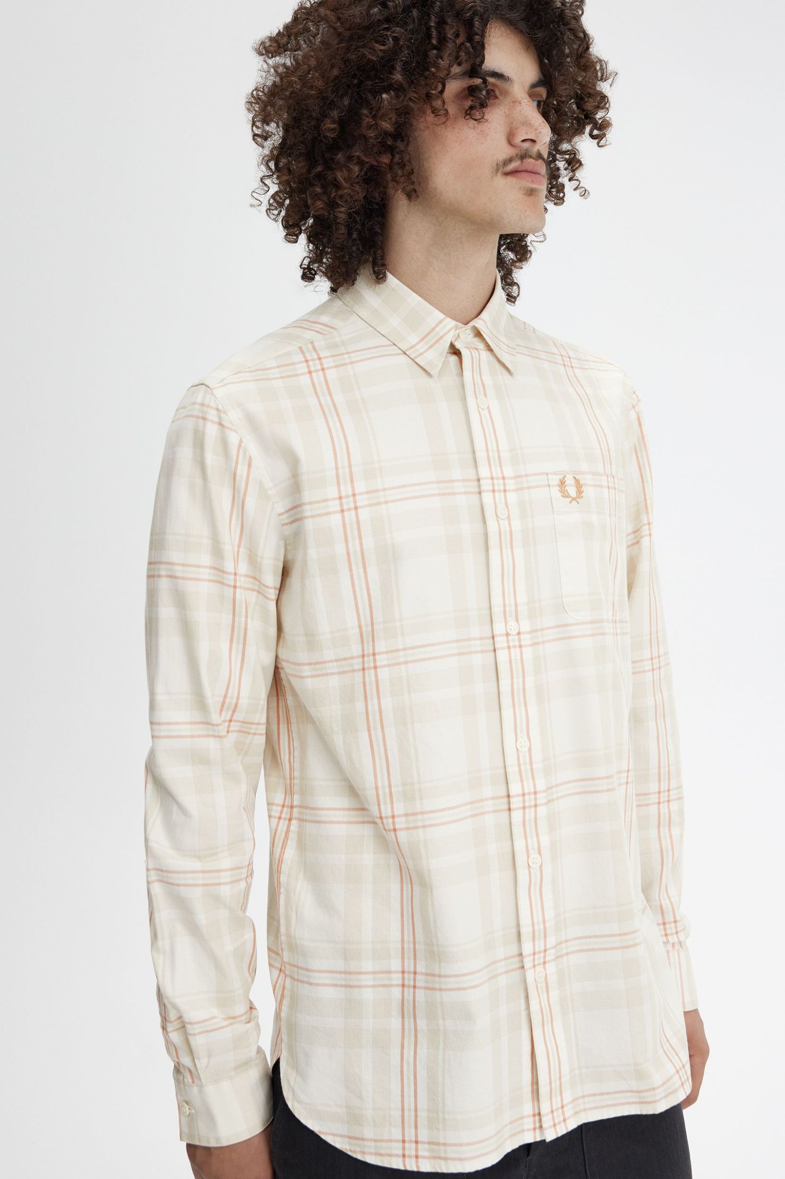 Tartan Twill Shirt, Ecru