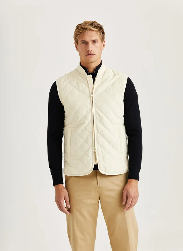 TEDDY QUILTED CORD VEST, KHAKI
