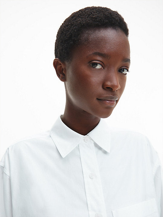 Relaxed cotton shirt, bright white