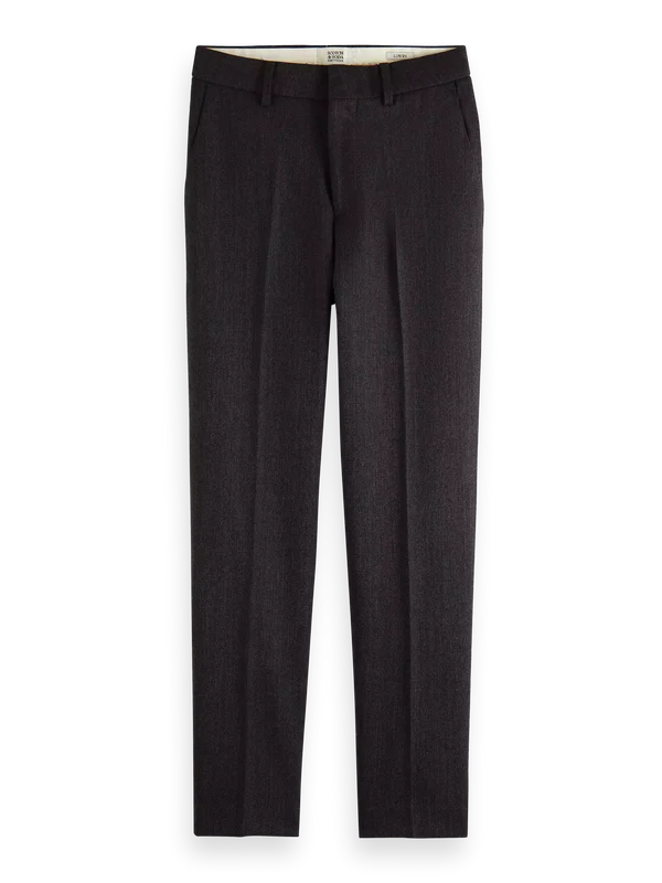 LOWRY MID RISE SLIM LEG TWILL PANTS, CHARCOAL MELANGE