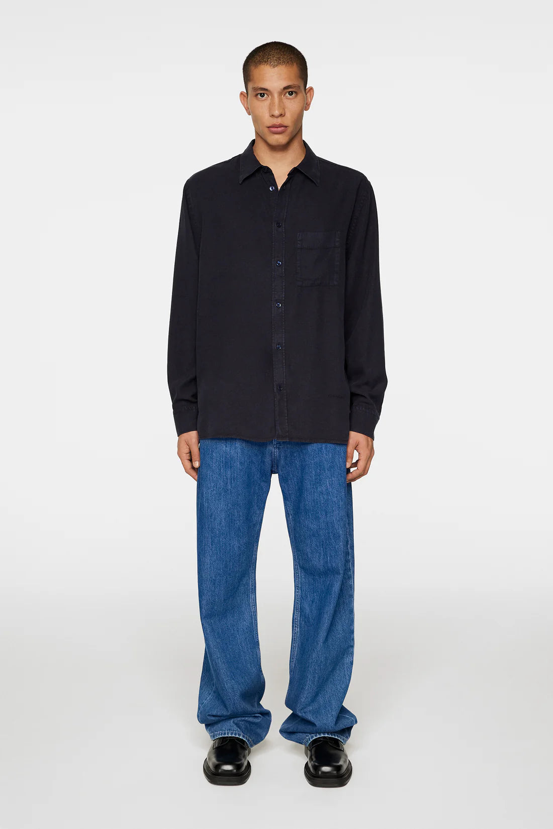 Reg Struct GMD Tencel Shirt, Navy