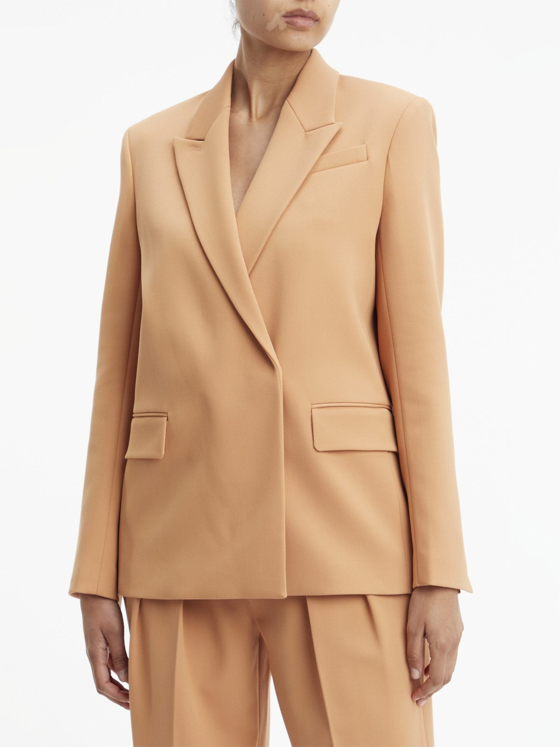 Wool twill blazer, terracotta