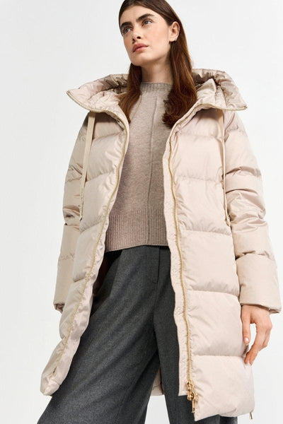 DOWN COAT WITH HOOD, CAFFEE LATTE