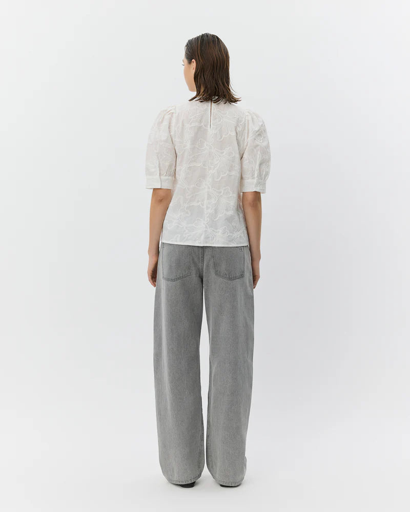 AHLIA PUFF SLEEVE BLOUSE, WHITE