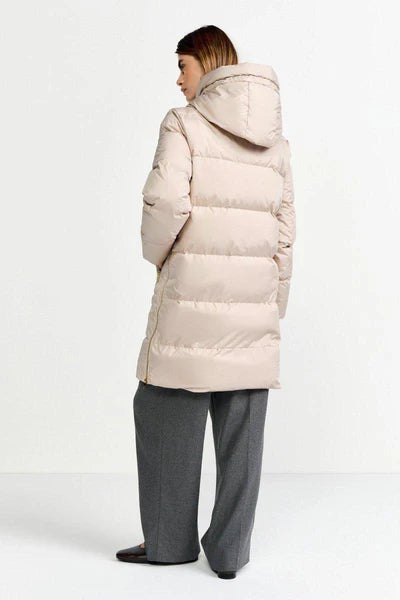 DOWN COAT WITH HOOD, CAFFEE LATTE