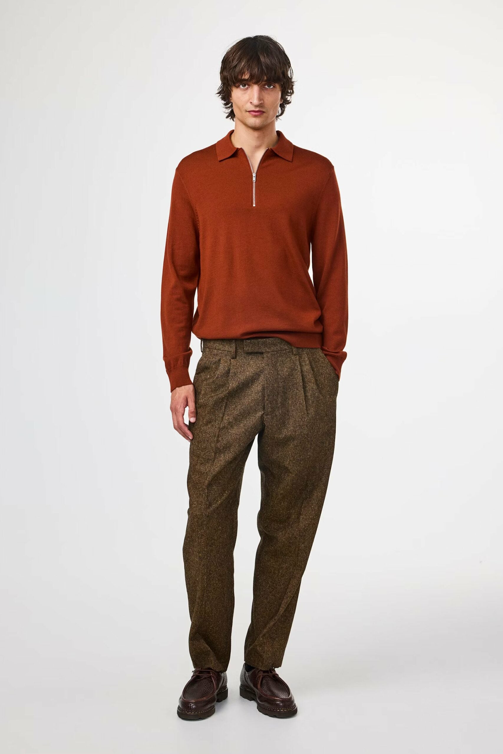 Sergio Zip Polo 6605, red brown