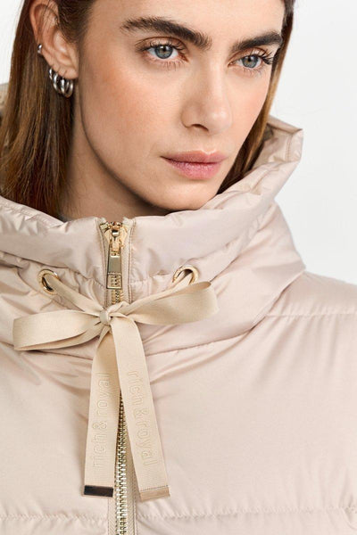 DOWN COAT WITH HOOD, CAFFEE LATTE