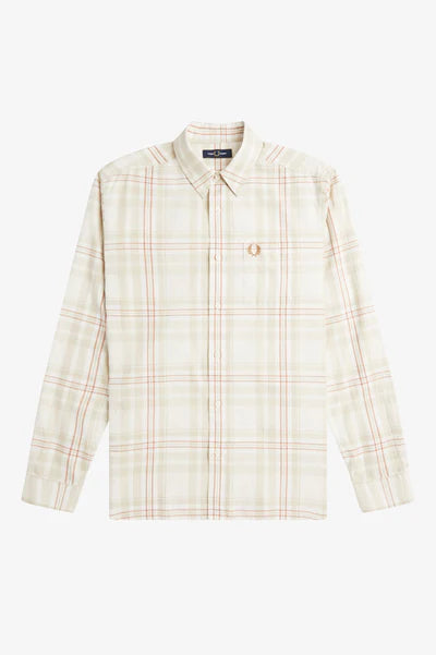 TARTAN TWILL SHIRT, ECRU
