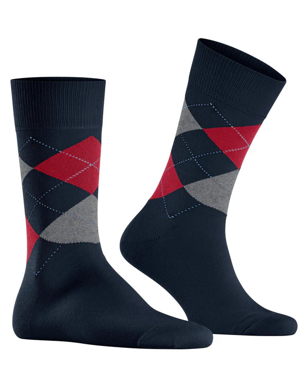 KING SOCKS, NAVY/RED