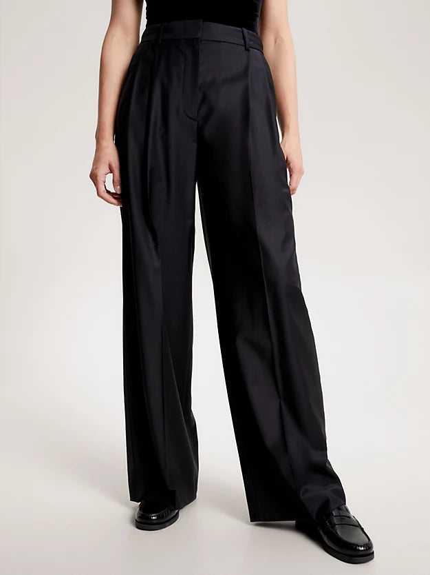 Pleated Wide Leg Trousers