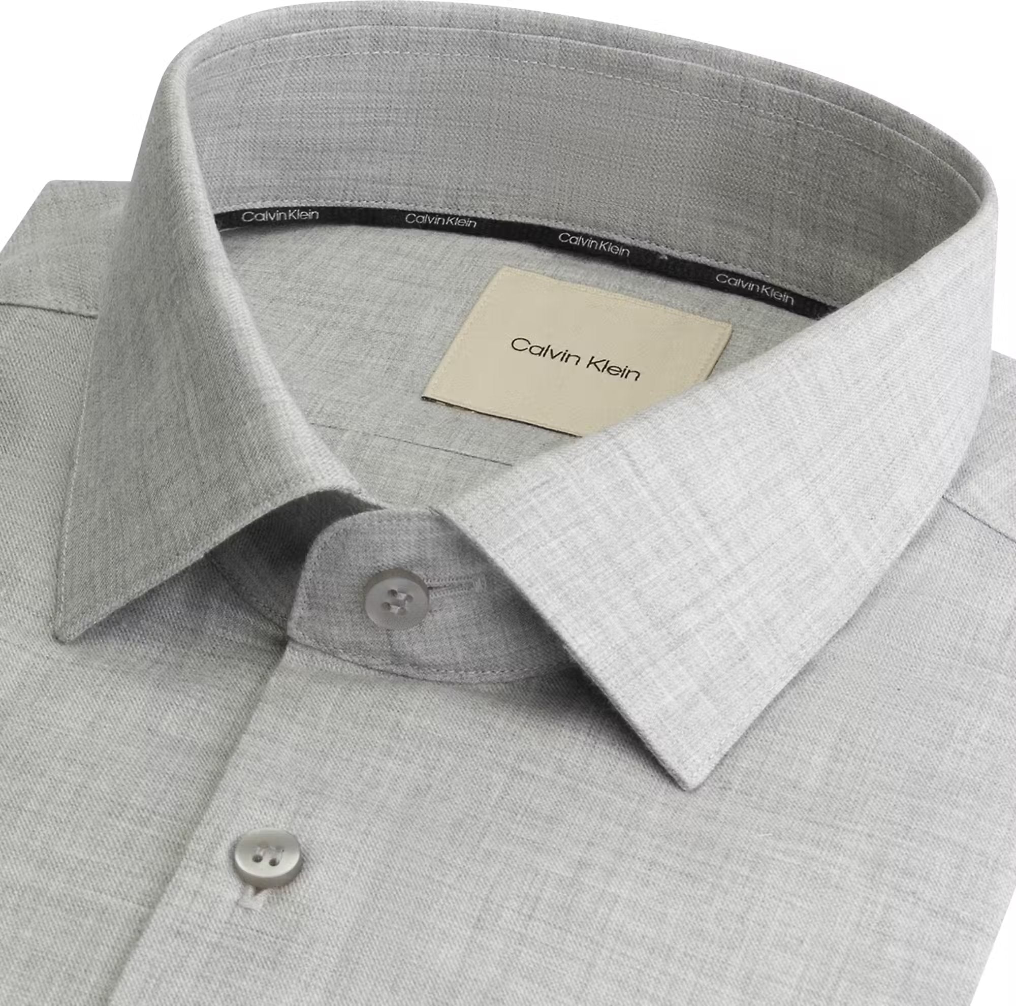 Flannel Solid Slim Shirt, Moon Mist