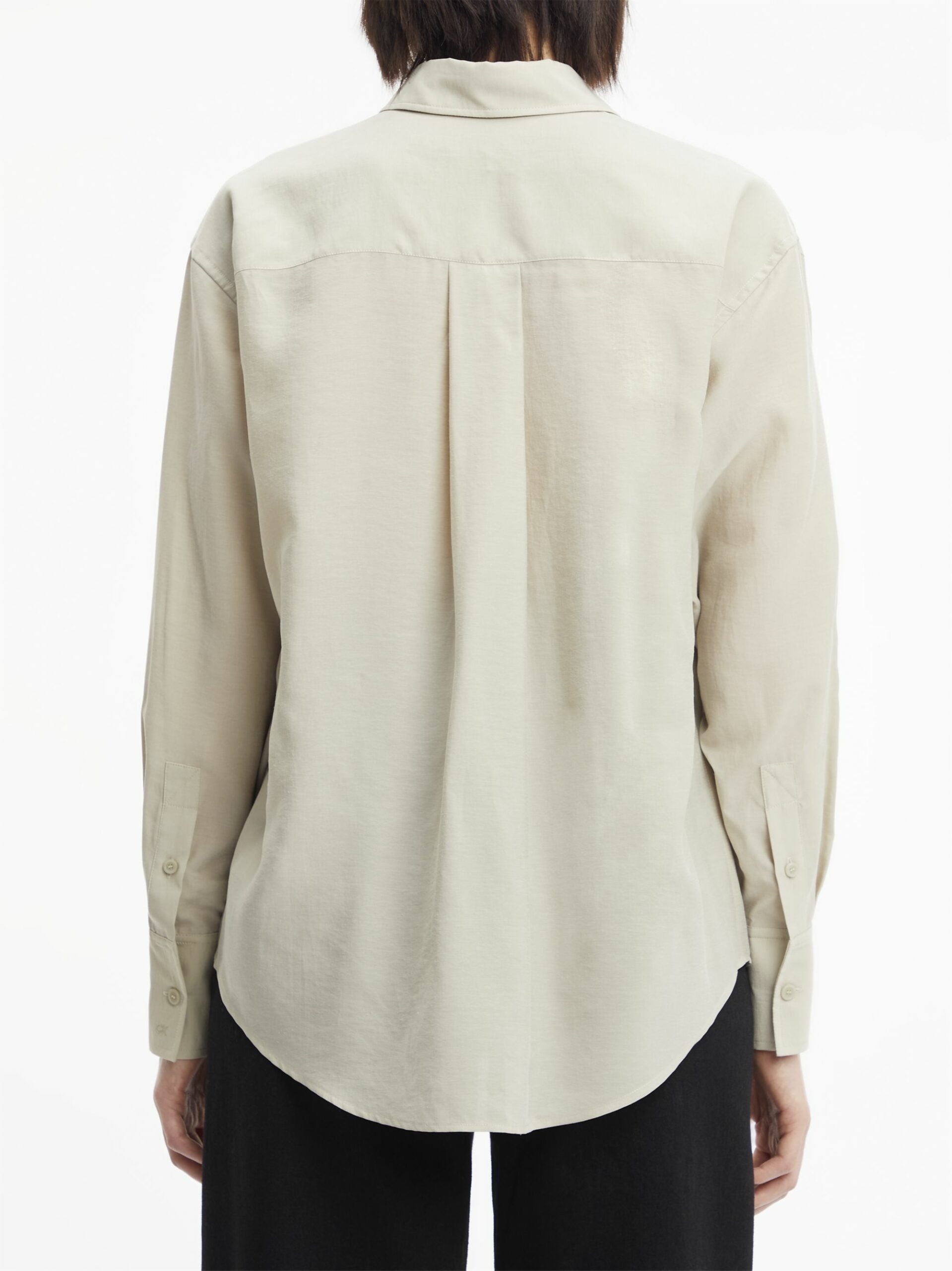 Relaxed sheer tencel shirt, moss grey