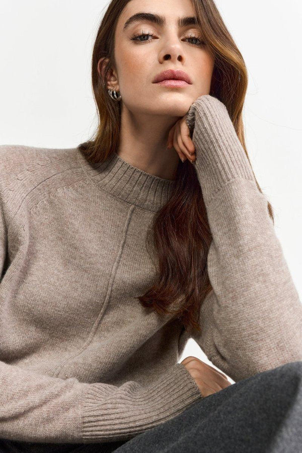 CASHMERE BLEND SWEATER, CAFFEE LATTE