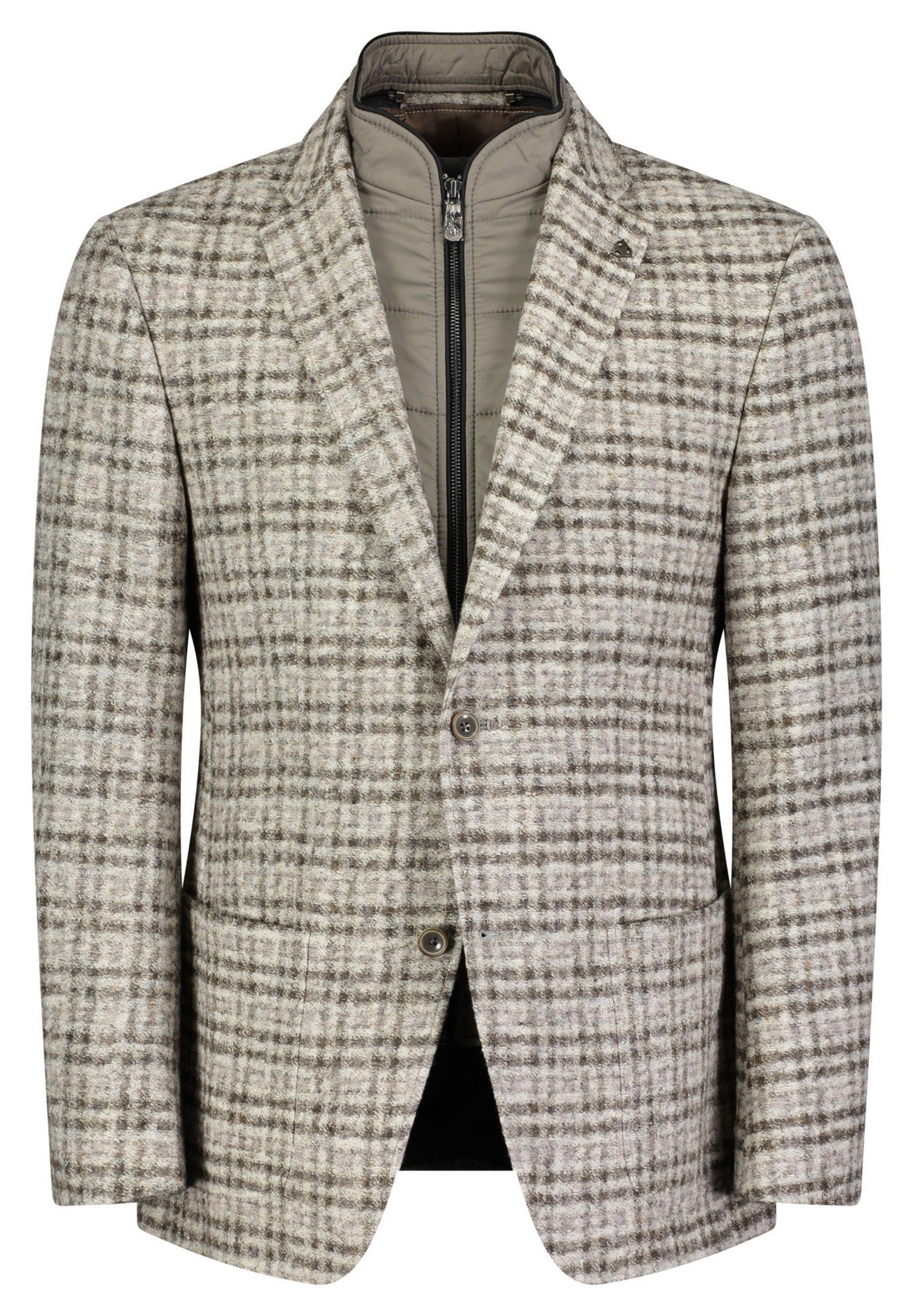 BOLD DUO CHECK JACKET, LIGHT BROWN CHECK