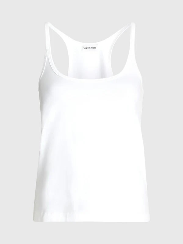 SMOOTH COTTON STRETCH CAMI TOP, BRIGHT WHITE