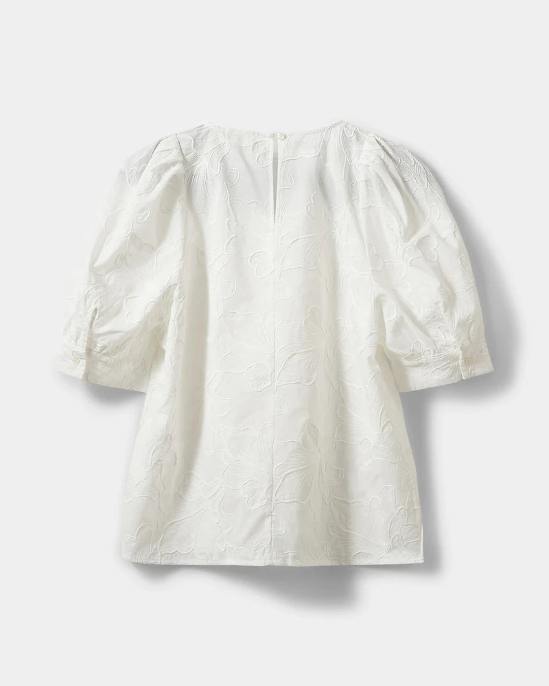 AHLIA PUFF SLEEVE BLOUSE, WHITE