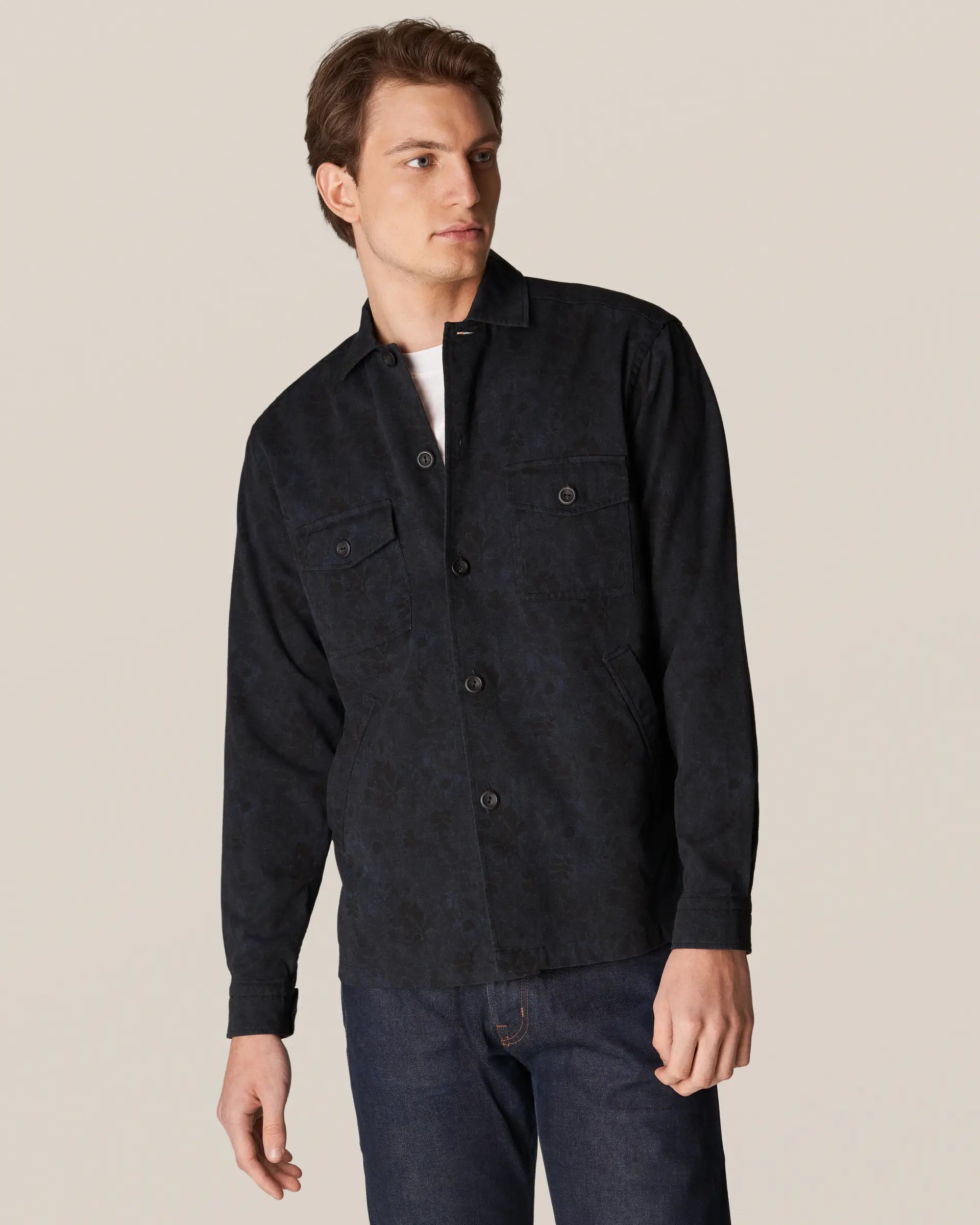 Gabardine Print, dark blue