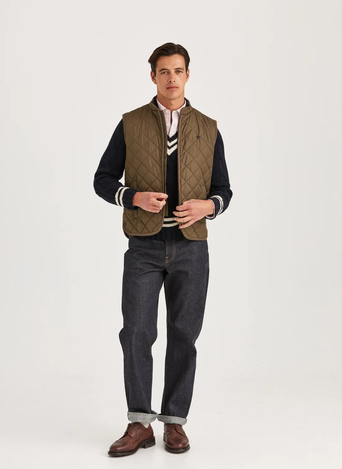 TEDDY QUILTED VEST, OLIVE