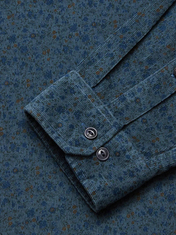 ENRICO CORD SHIRT, BLUE PATTERN