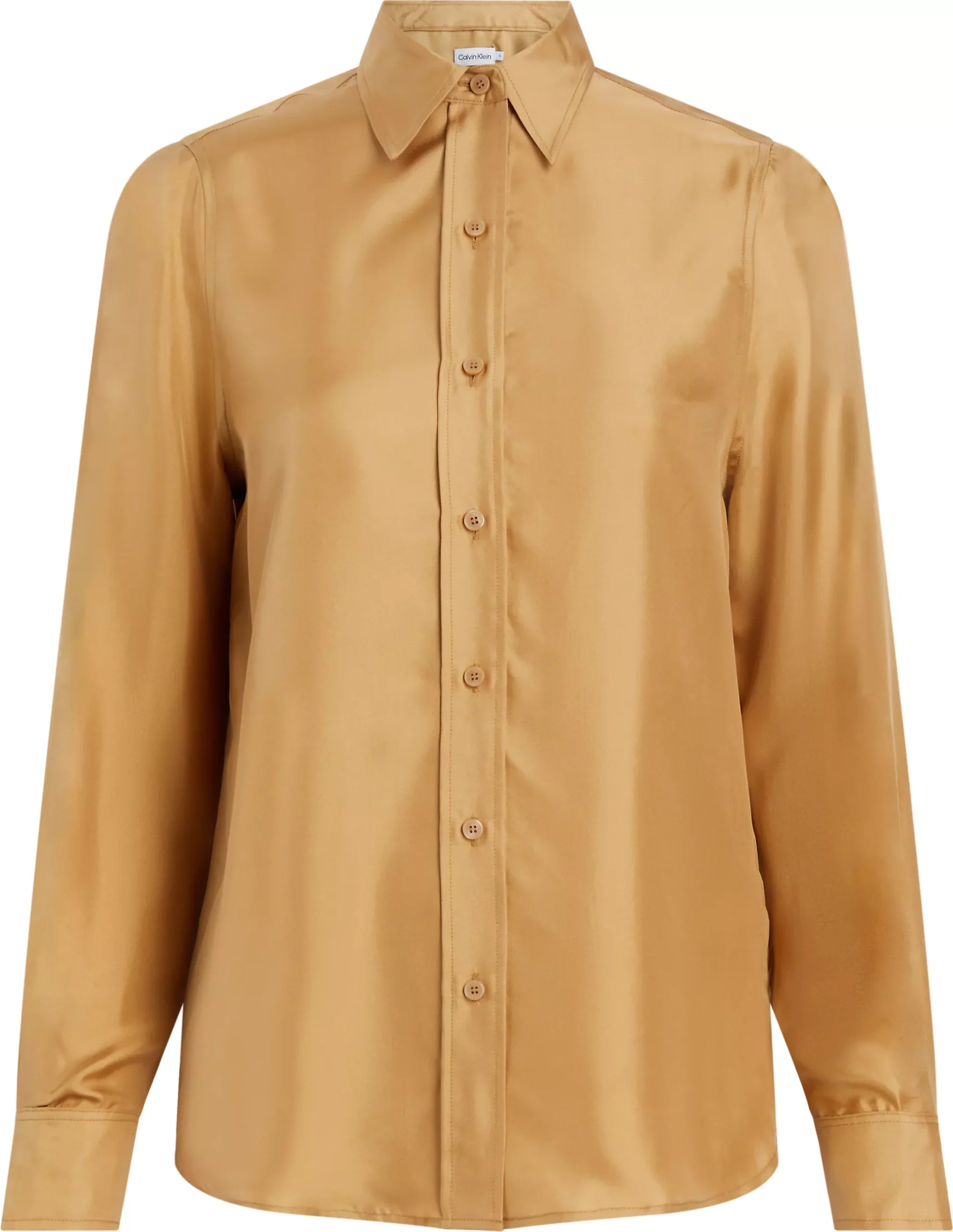 Silk Split Sleeve Shirt, Iced Coffe