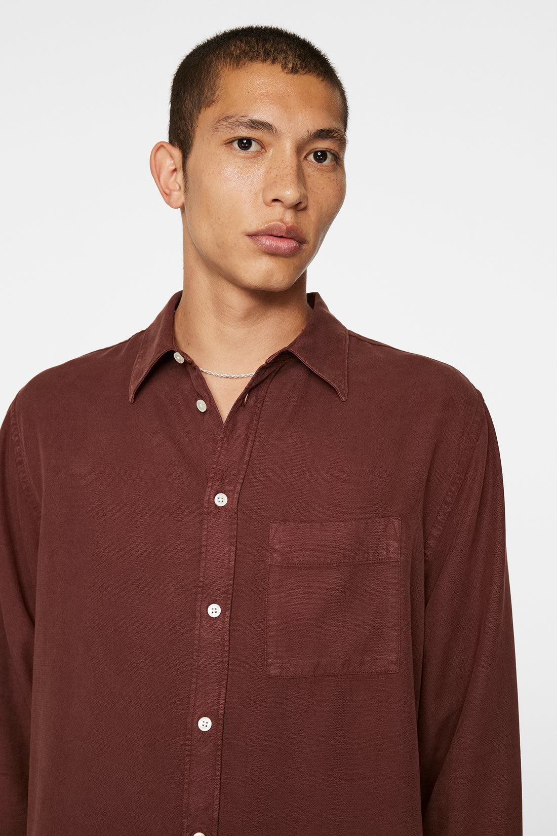 Reg Struct GMD Tencel Shirt, Bitter Chocolate