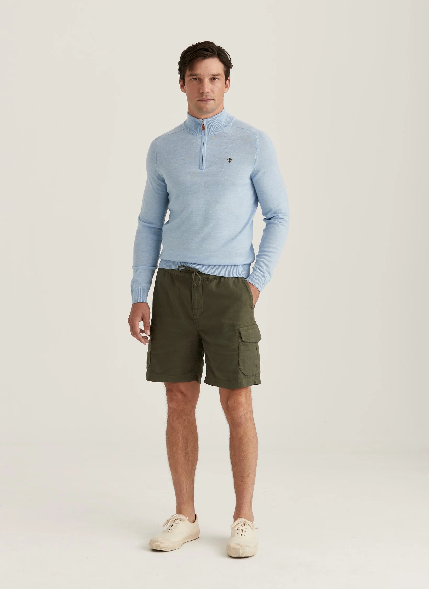 Merino John Zip, Light Blue