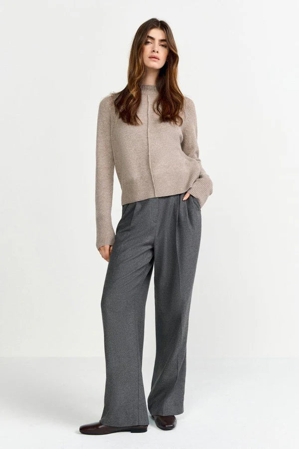 CASHMERE BLEND SWEATER, CAFFEE LATTE