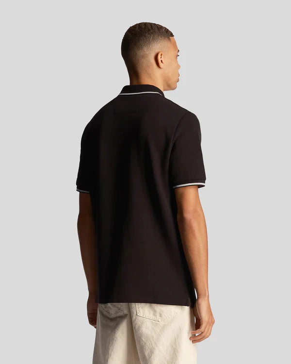 FLATBACK PIQUE TIPPED POLO SHIRT, LACQUER