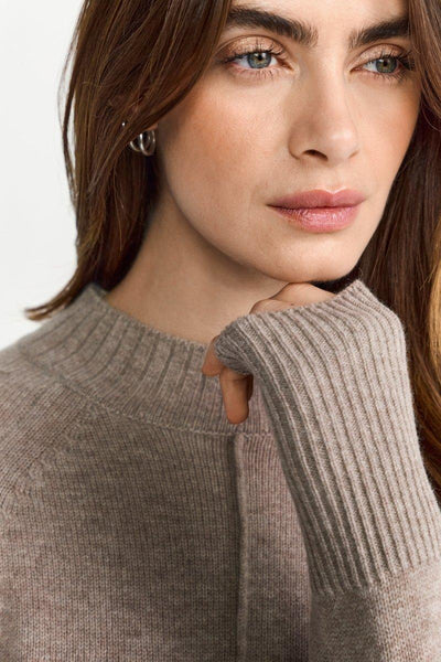 CASHMERE BLEND SWEATER, CAFFEE LATTE