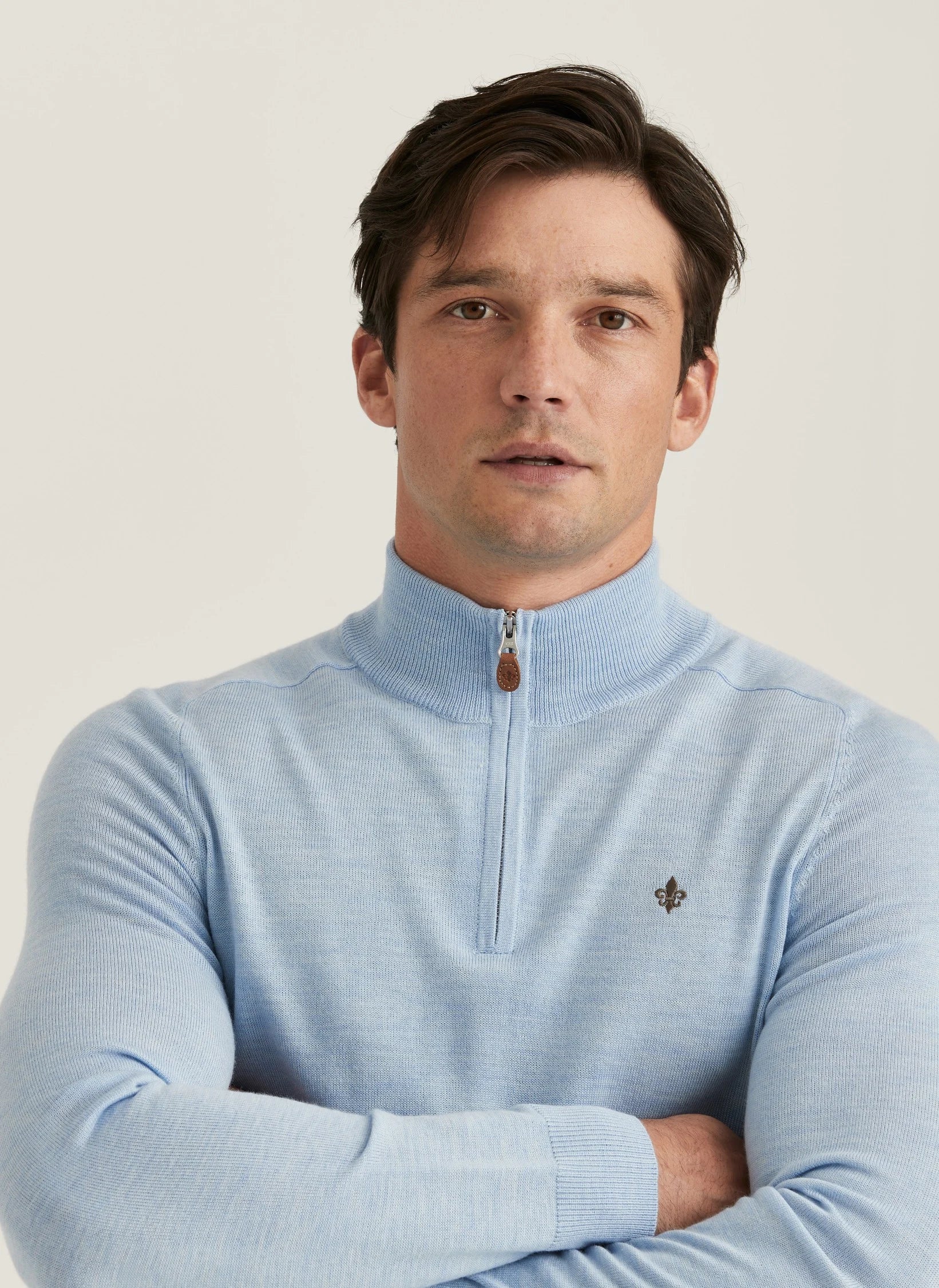 Merino John Zip, Light Blue
