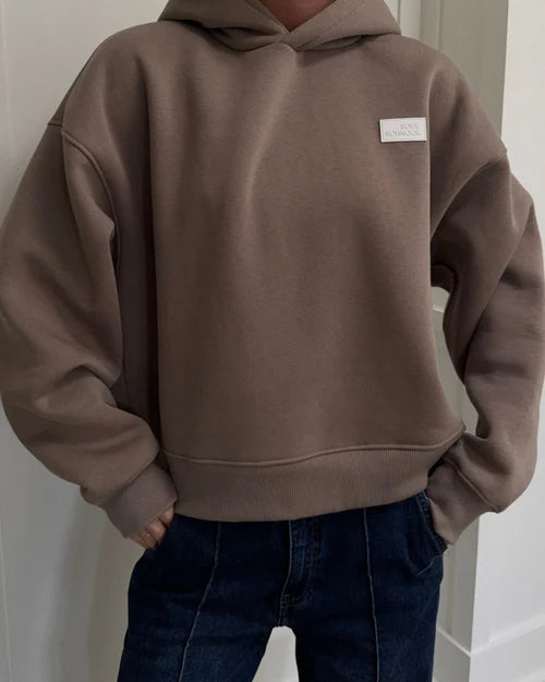 BASIK HOODIE, NOUGAT BROWN