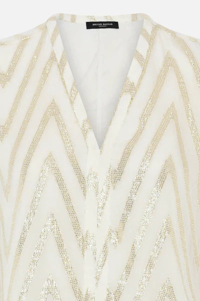 COLLARD MAJLYA BLOUSE, KIT W/METALLIC