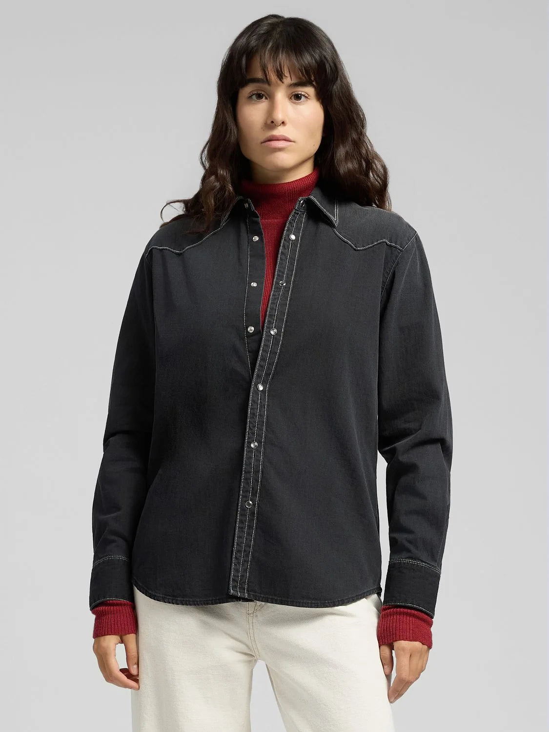 DENIM WESTERN SHIRT, BLACK