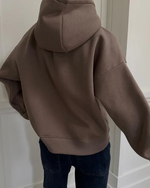 BASIK HOODIE, NOUGAT BROWN
