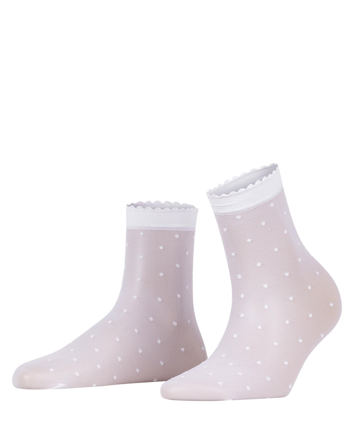 Dot 15 DEN Women Ankle socks, White
