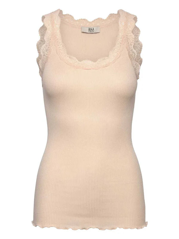 BALTA MODAL LACE U-NECK TOP, SHEER BLISS