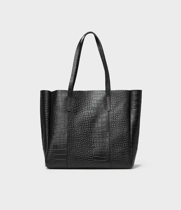 GARDA TOTE BAG, BLACK CROC