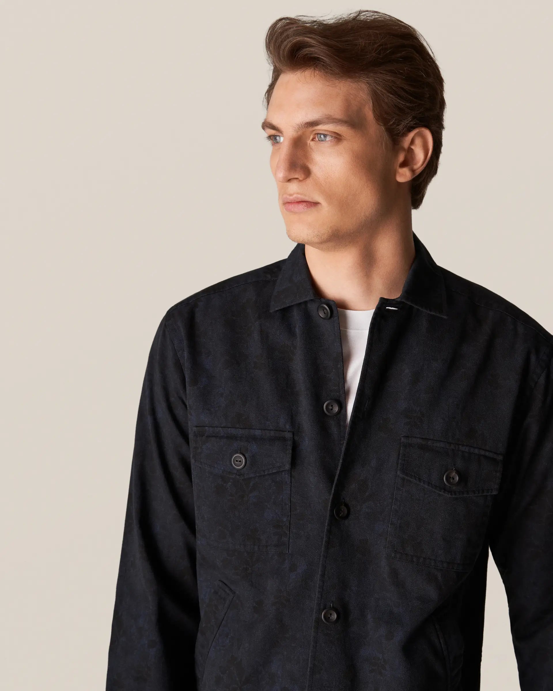 Gabardine Print, dark blue