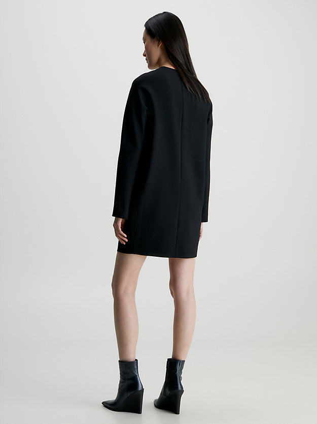 Heavy Viscose LS Shift Dress (black)