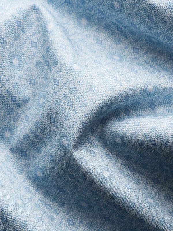 GEOMETRIC SIGNATURE TWILL SHIRT, SLIM FIT, LIGHT BLUE