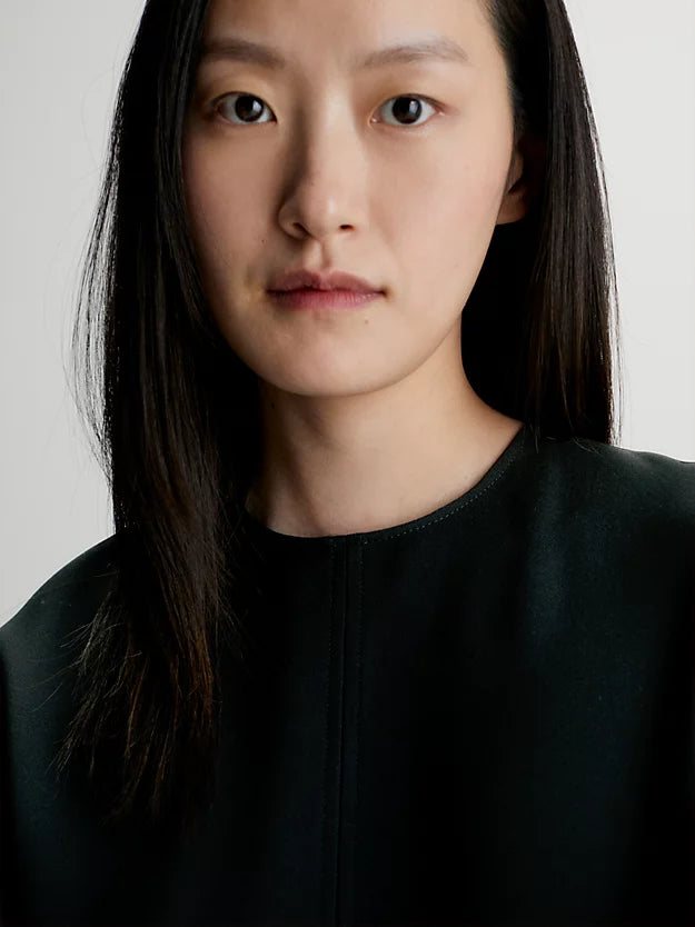 Heavy Viscose LS Shift Dress (black)