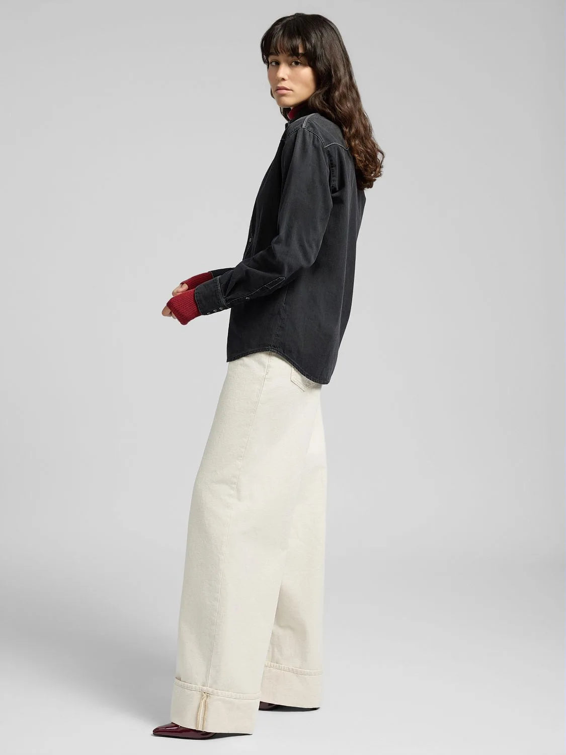 DENIM WESTERN SHIRT, BLACK