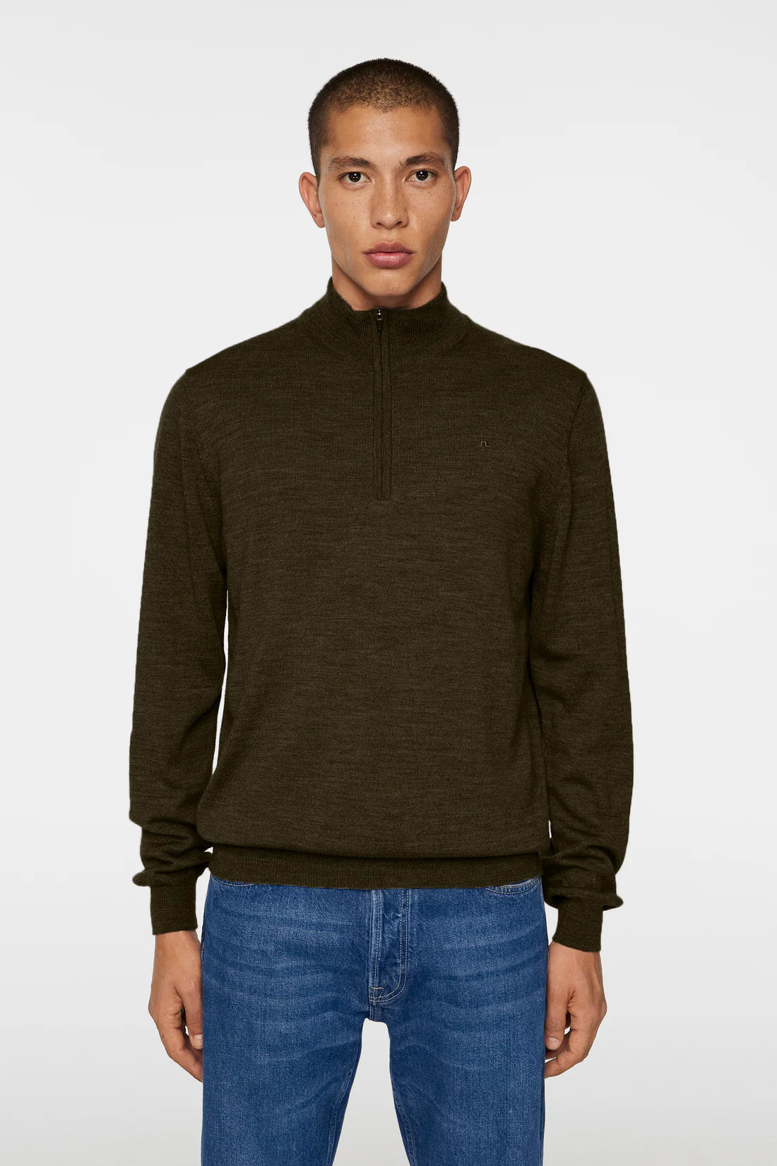 KIYAN QUARTER ZIP SWEATER, FOREST GREEN