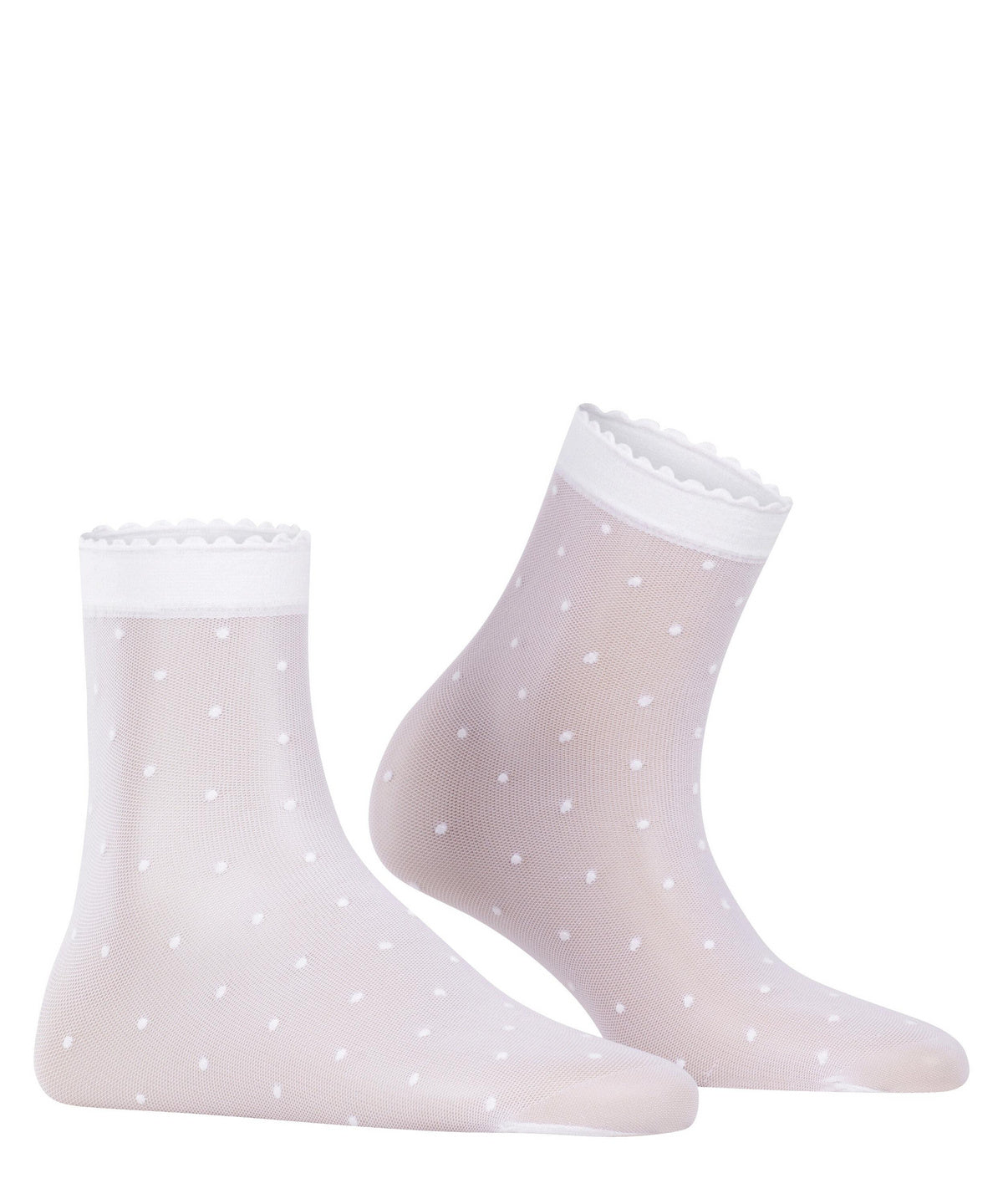Dot 15 DEN Women Ankle socks, White