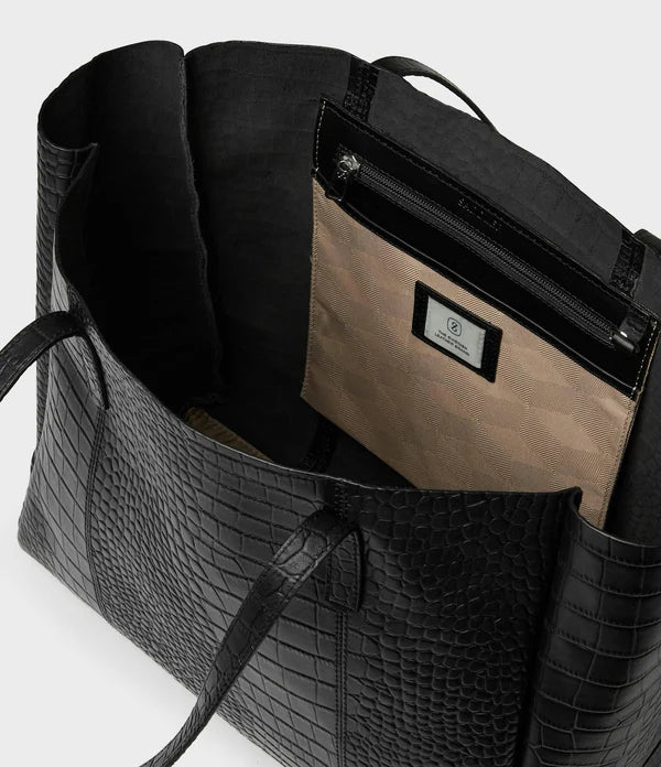 GARDA TOTE BAG, BLACK CROC