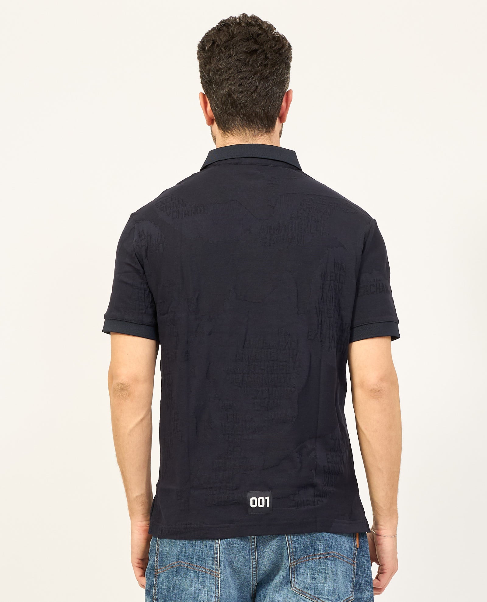 Man Jersey Polo Shirt, Deep Navy AO Camo