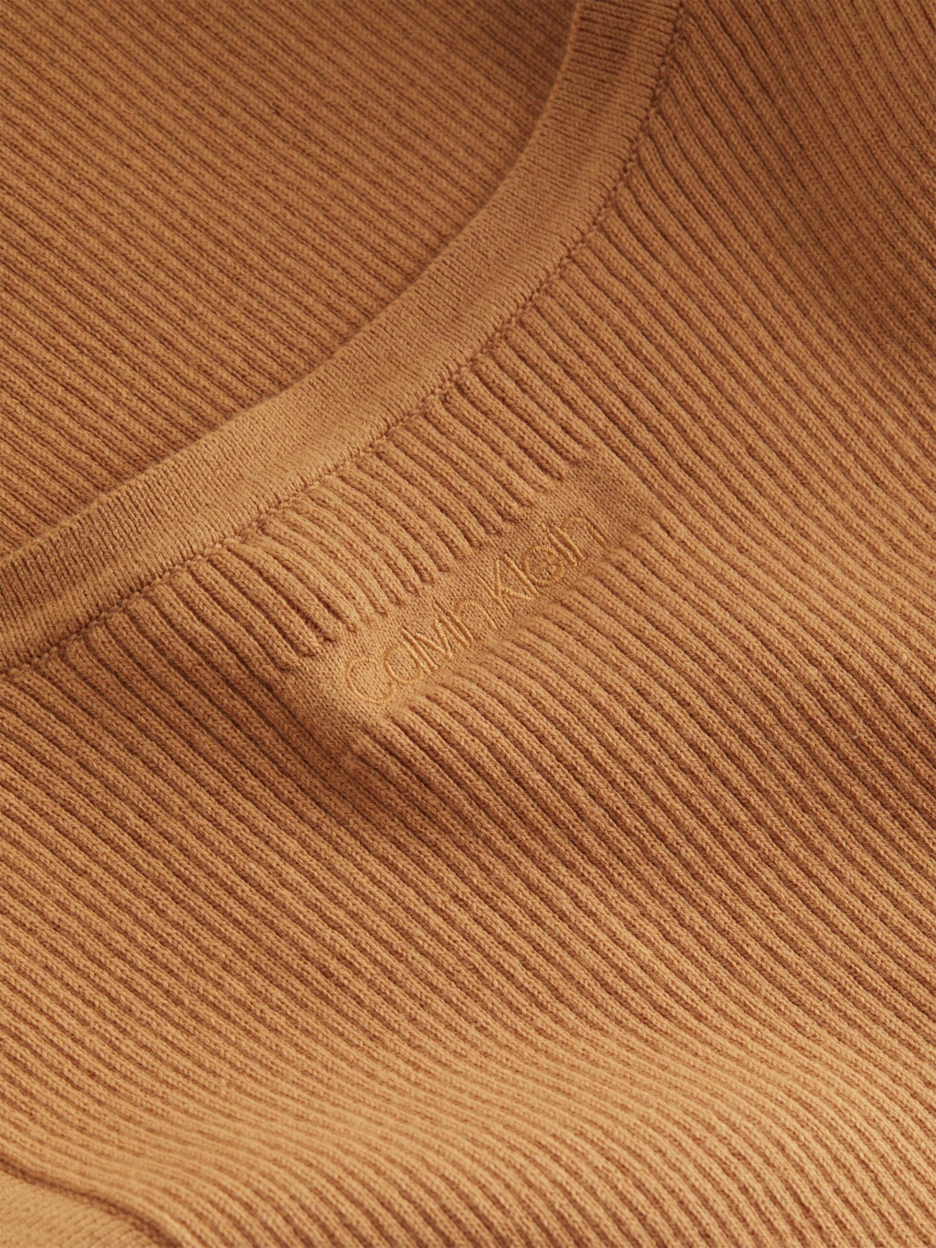 Rib square-neck tank, terracotta