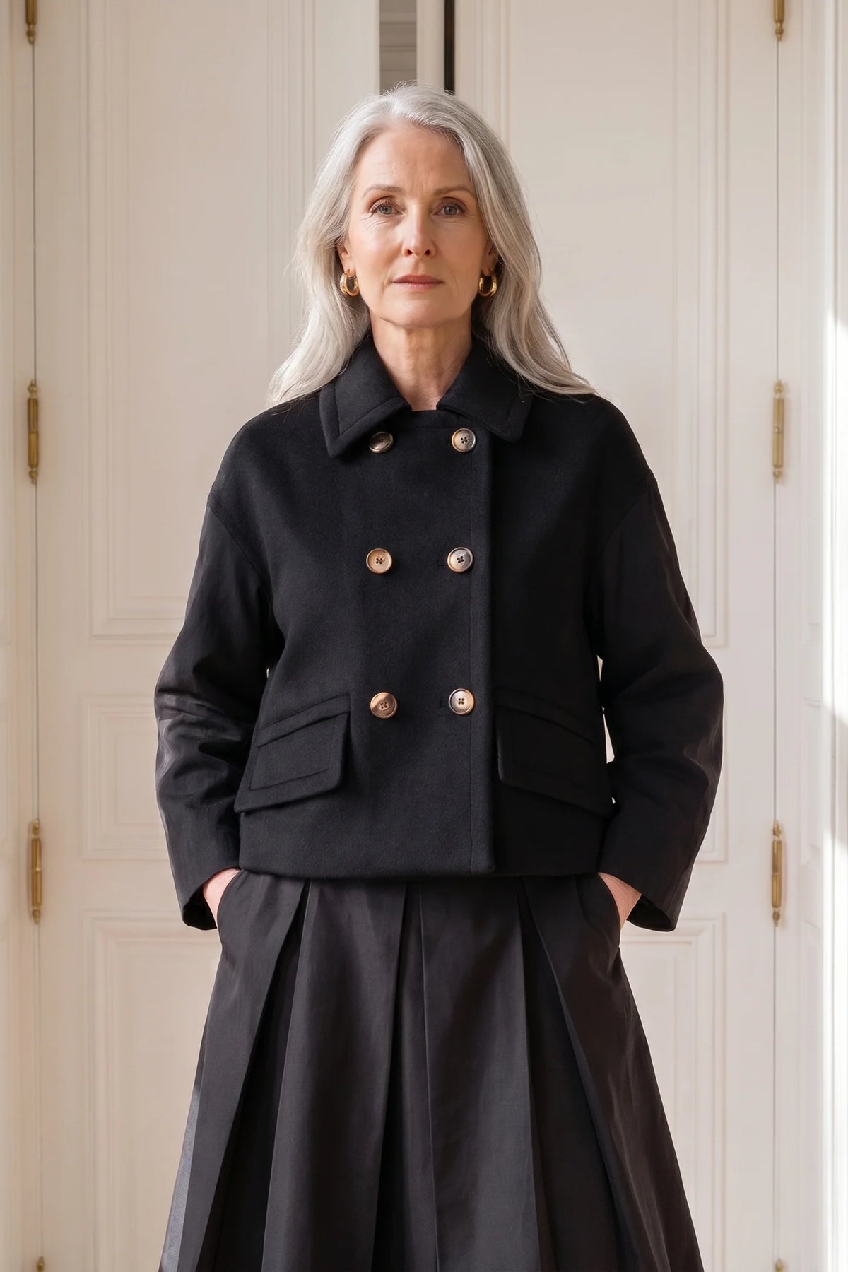 TANIA SHORT JACKET, BLACK