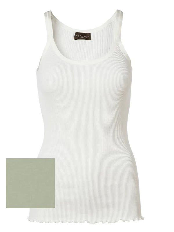 SILK TOP W/ELASTIC BAND, DESERT SAGE