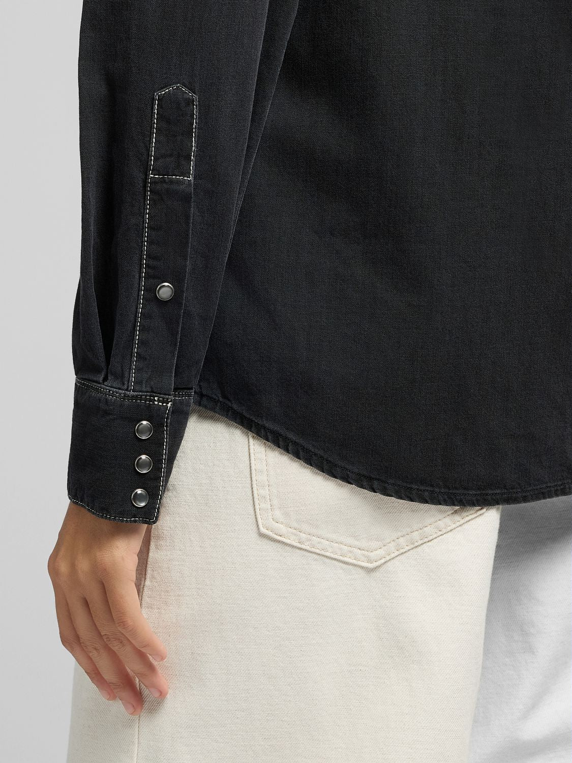 DENIM WESTERN SHIRT, BLACK